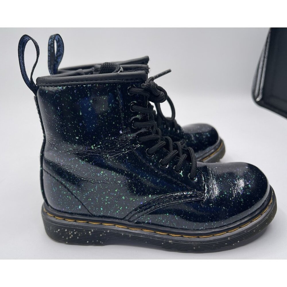 Dr Martens Combat Boots‎ Girls Size 10 US 9 UK Air Walk Cosmic Black Blue